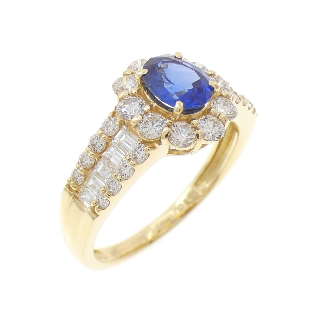 K 18 YG サファイヤ リング 0 72 CT