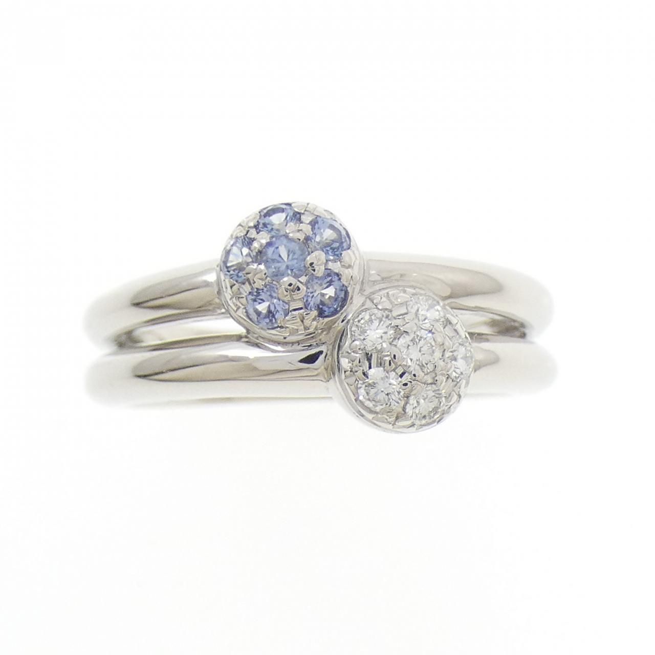 PT 900 サファイヤ リング 0.16 CT