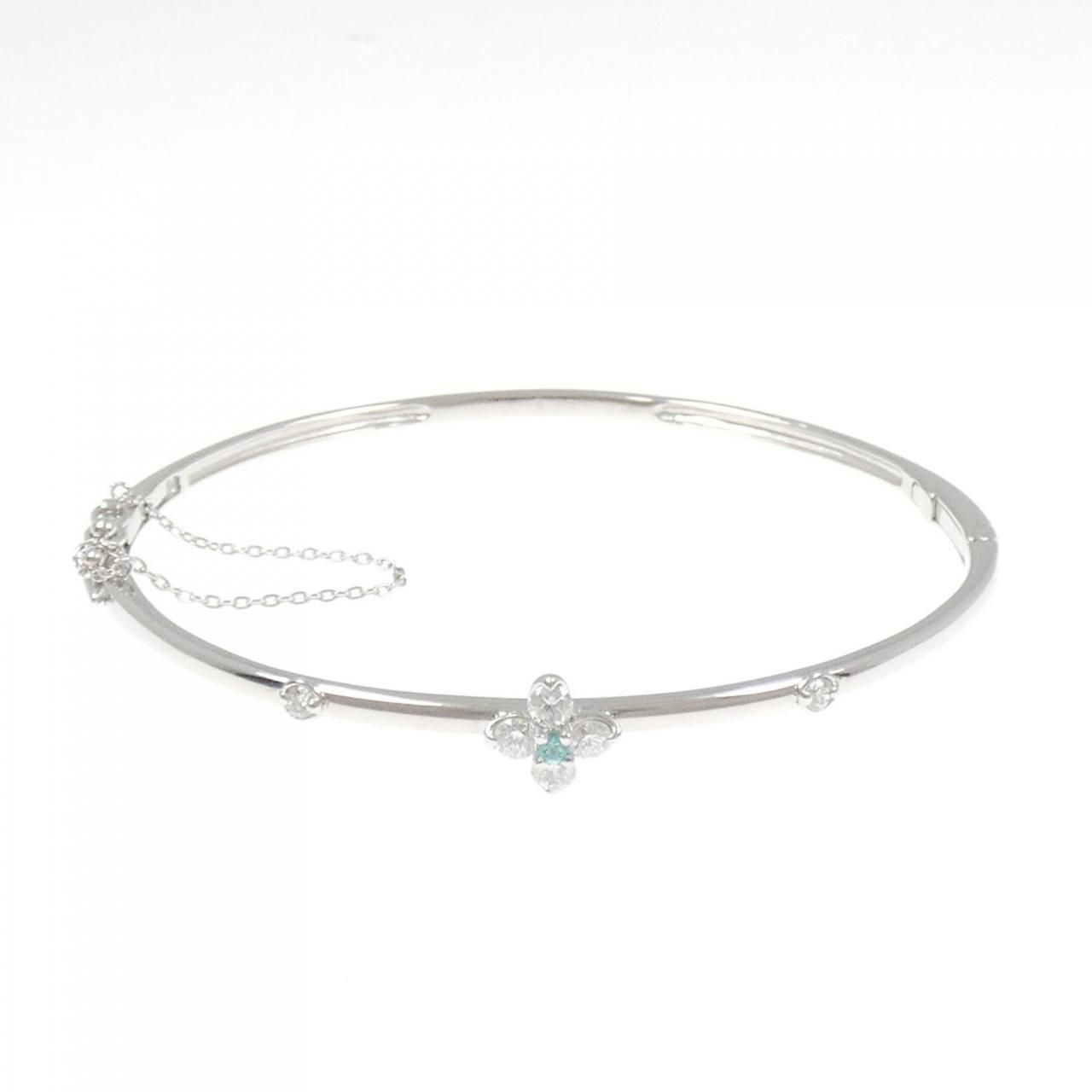 K 18 WG パライバトルマリン バングル 0 02 CT