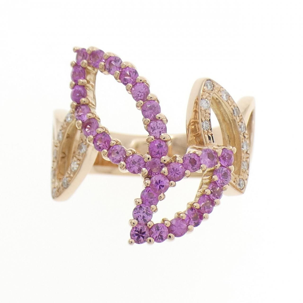 K 18 PG サファイヤ リング 0.85 CT