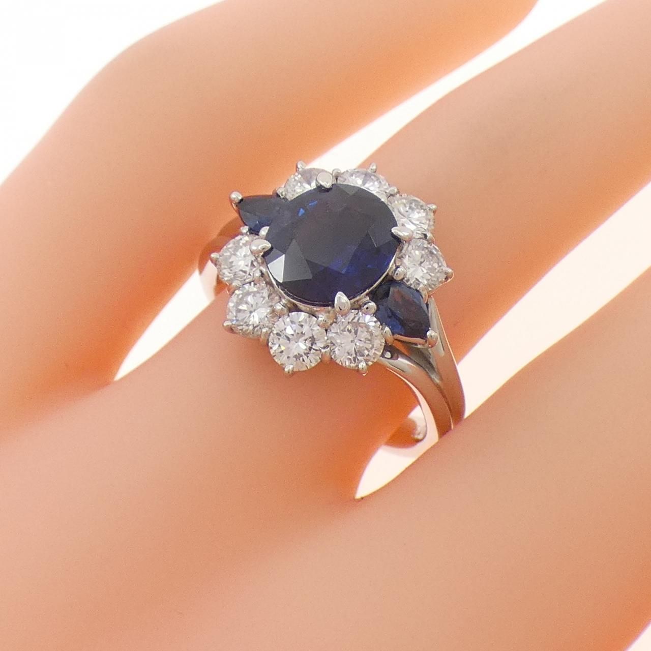  PT 900 サファイヤ リング 2.24 CT リング 指輪 アクセサリー