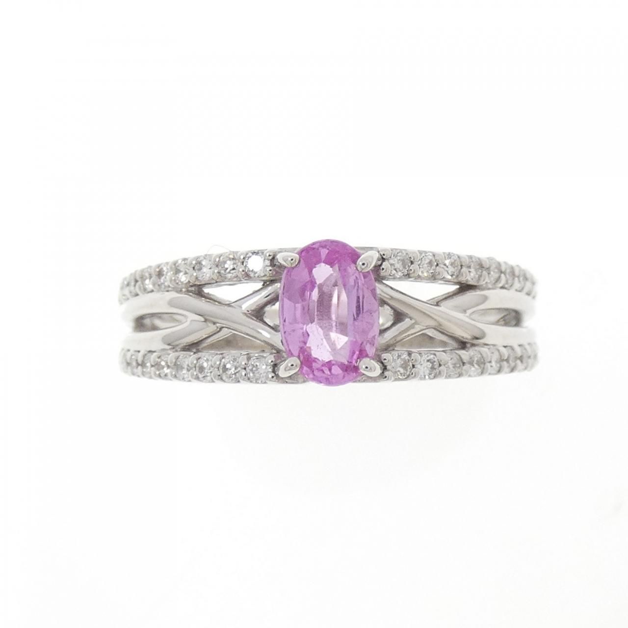 K 18 WG サファイヤ リング 0.53 CT