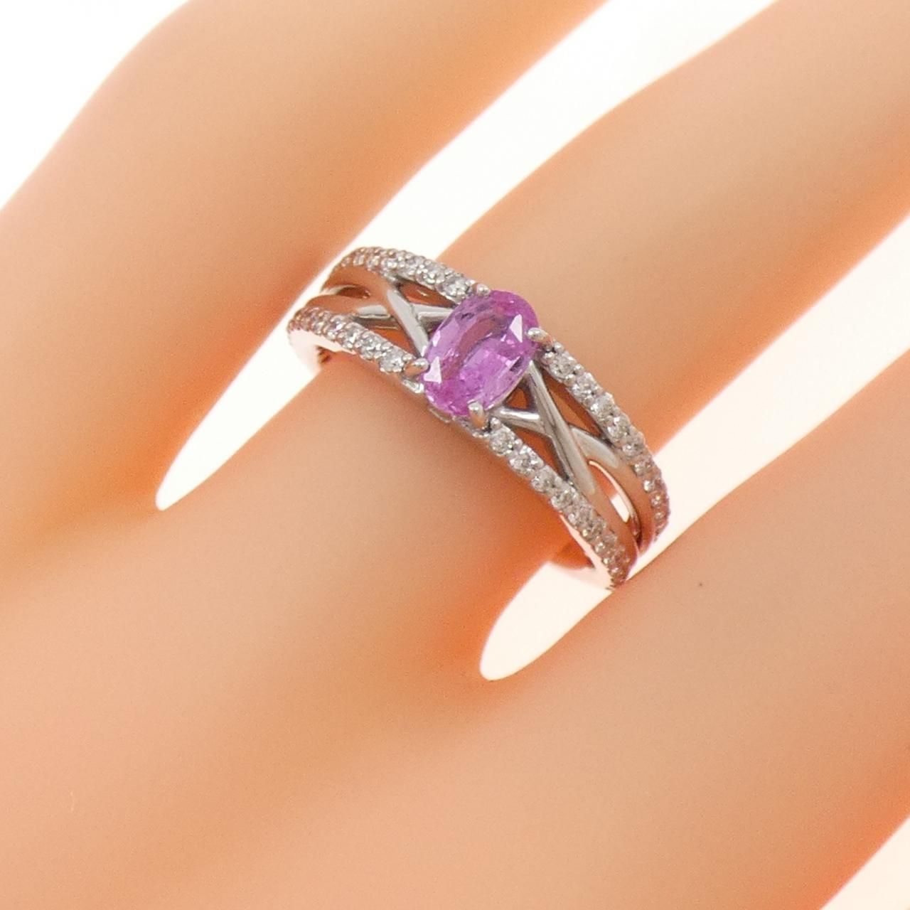  K 18 WG サファイヤ リング 0.53 CT リング 指輪 アクセサリー