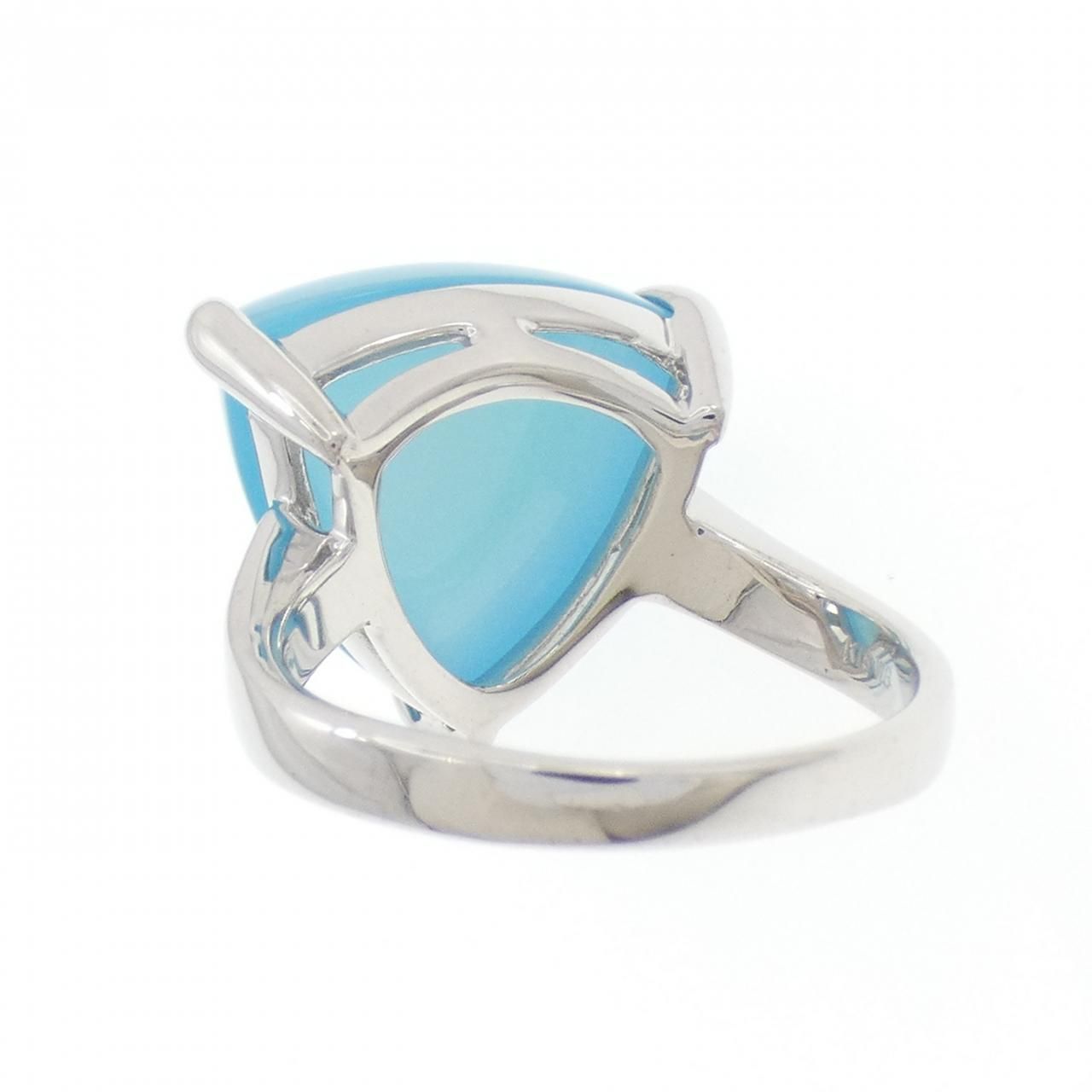  K 18 WG カルセドニー リング 13.25 CT リング 指輪 アクセサリー