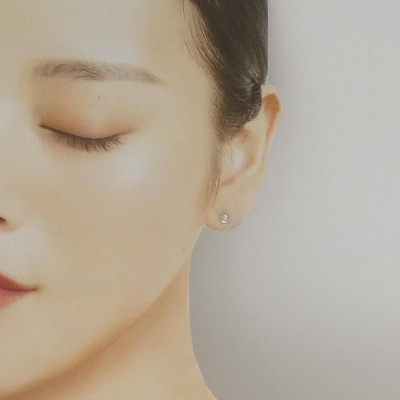  PT 900 ソリティア ダイヤモンド ピアス 0.04 CT イヤリング アクセサリー