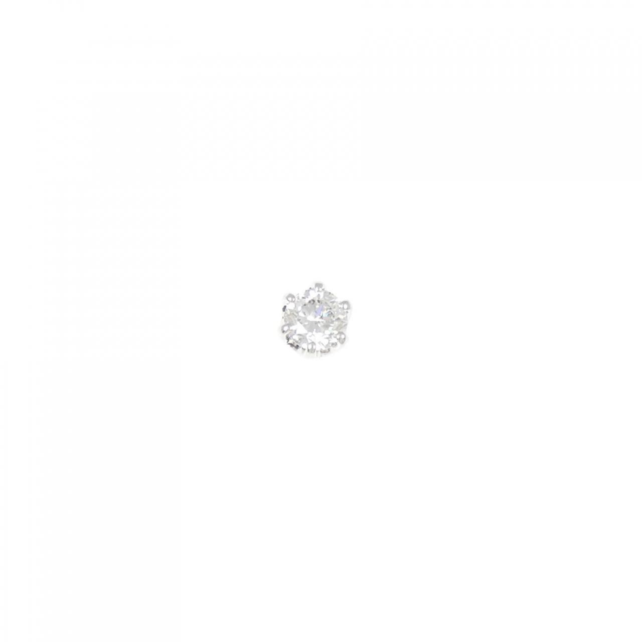 PT 900 ソリティア ダイヤモンド ピアス 0.411 CT 片耳