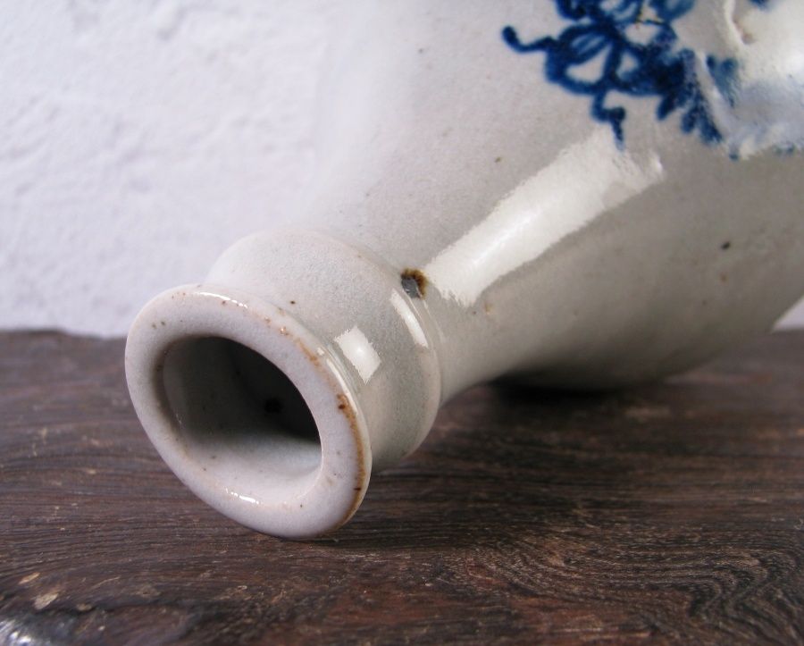  ドイツ古陶磁 染付徳利 18世紀～19世紀 25 L 024 陶芸 工芸品