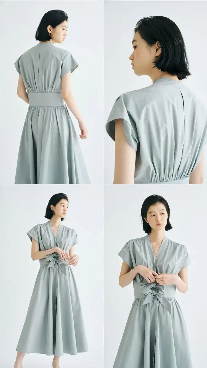  R 2 W レディトゥウェア Shirring ribbon OPS - ライトブルー55 長袖 七分袖 その他