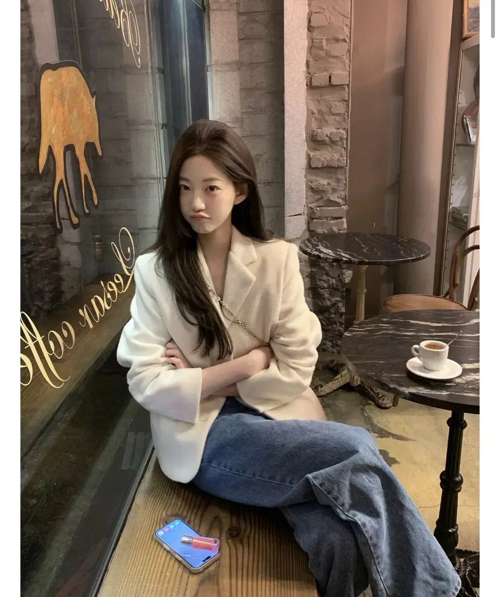 ジェニオ モヘア ファー ブークレ ジャケット