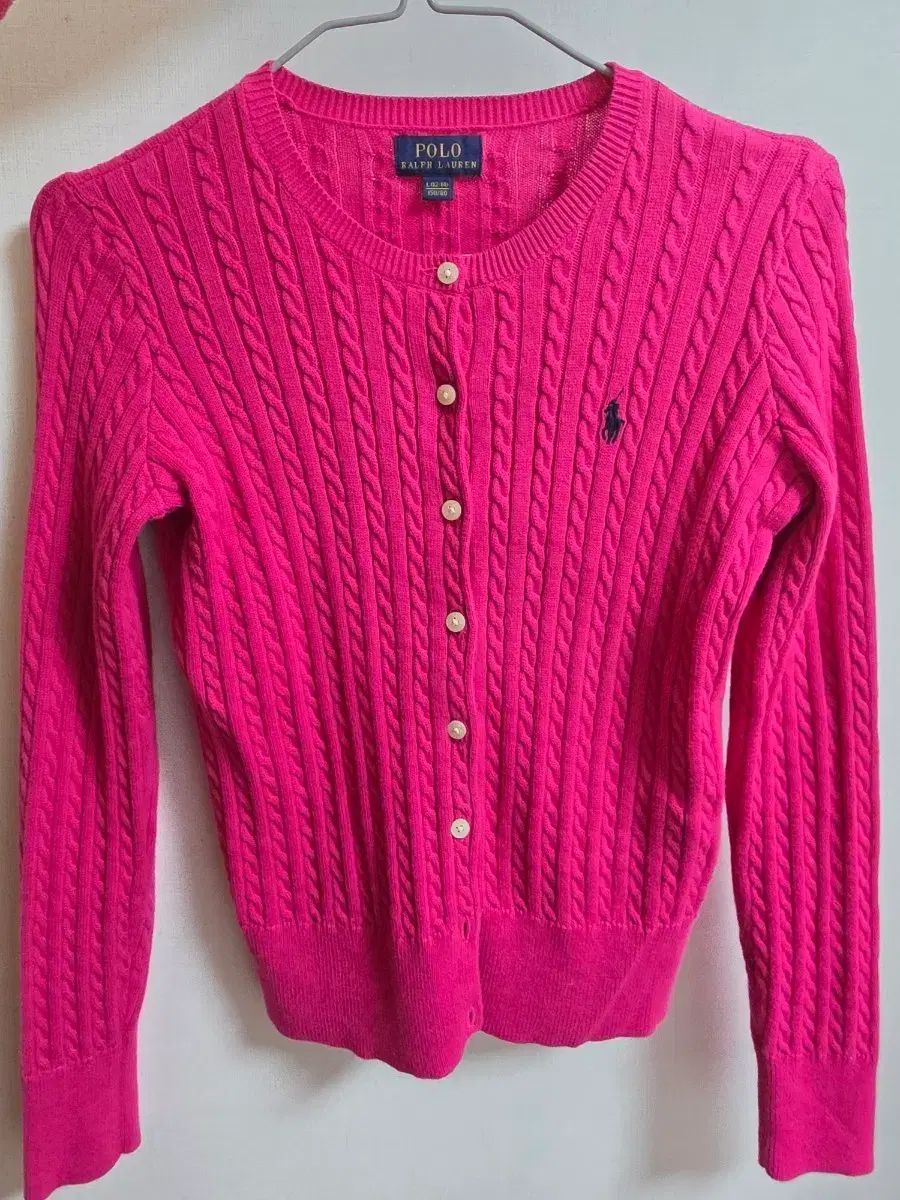 ポロ ラルフローレン ケーブル ニット カーディガン ピンク - メルカリ