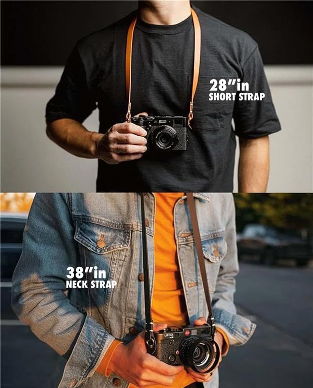 Evergreen レザーカメラストラップ ! 利用不可文字 スプリットリング 38インチネックショルダートリムヴィンテージモダンデザイン ハンドステッチ 富士 ソニー ニコン ライカ キャノン タン 対応