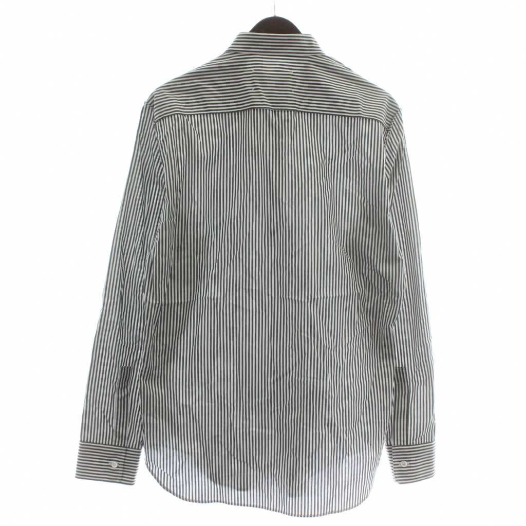 メゾンマルジェラ 10 Maison Margiela 18 AW シャツ 長袖 ストライプ 総柄 41 M 黒 ブラック 白 ホワイト S 49199 XZ