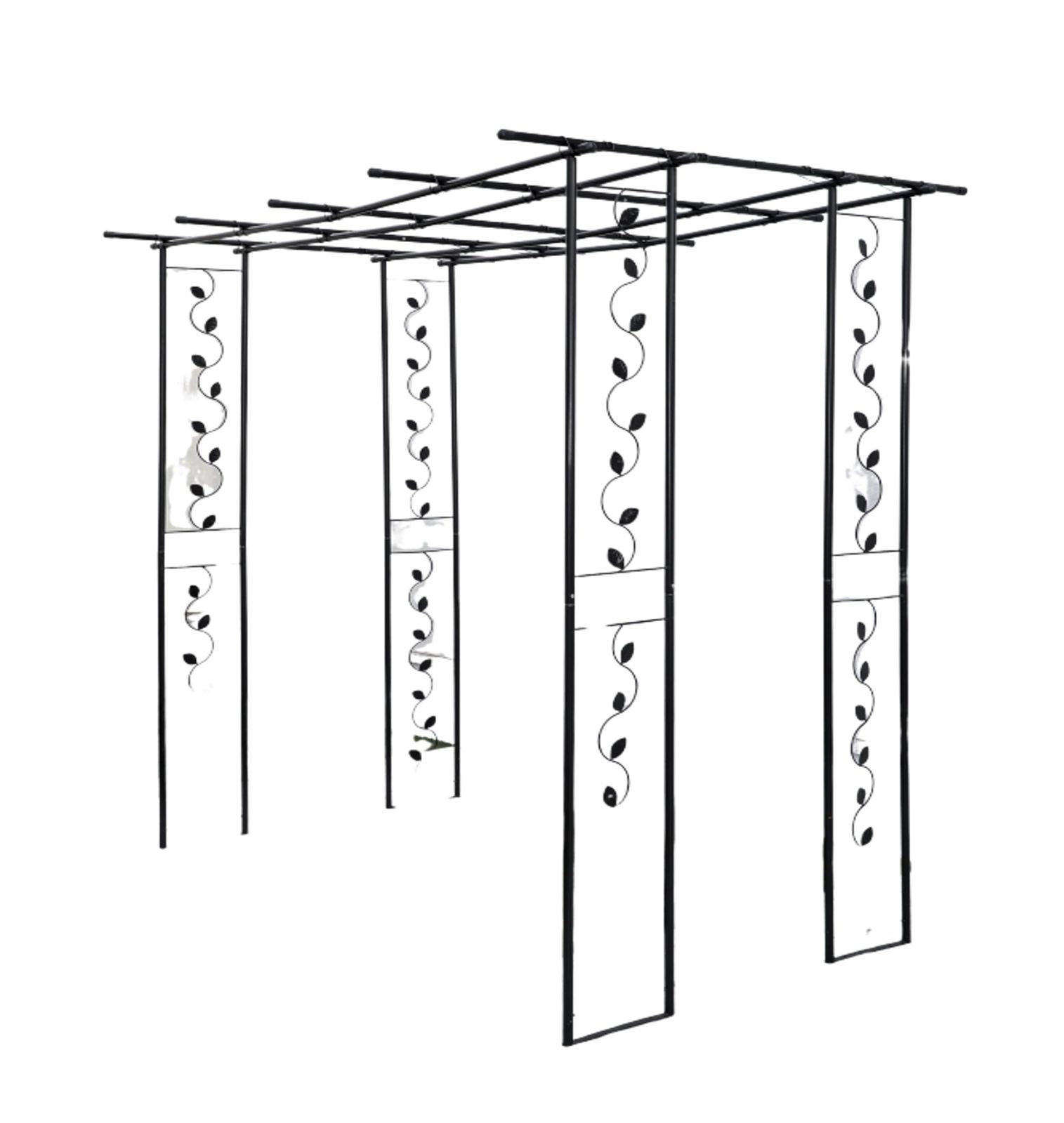 商品 リビングアウト Living Out フルーツパーゴラ ブラック 小 幅90ｘ奥行120ｘ高さ180 cm パーゴラ つる性植物 観賞用 テラス スチール ガーデニング 簡単組立