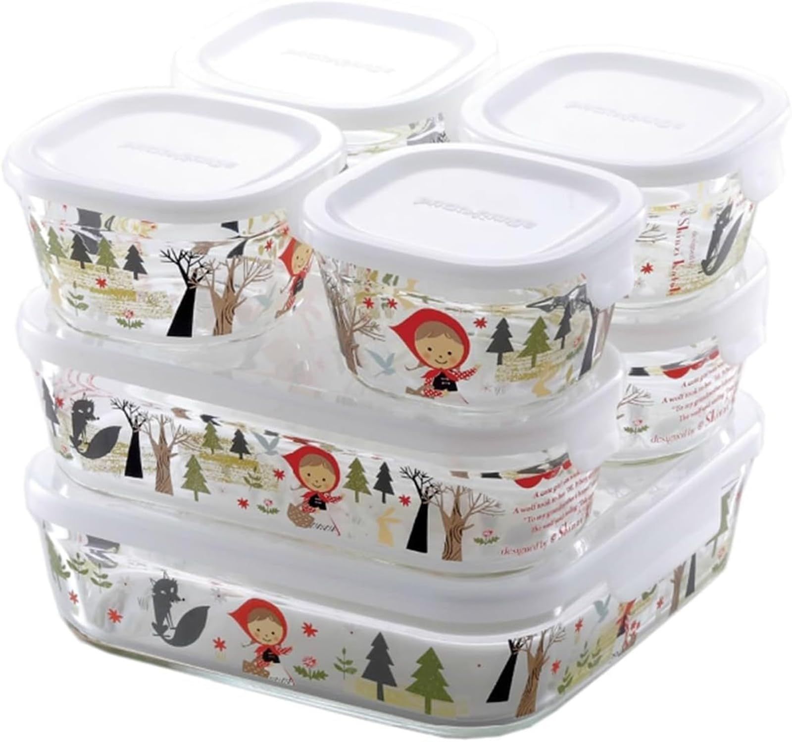 iwaki イワキ 耐熱ガラス 保存容器 シンジカトウ precious red hood セット パック-レンジ PS-