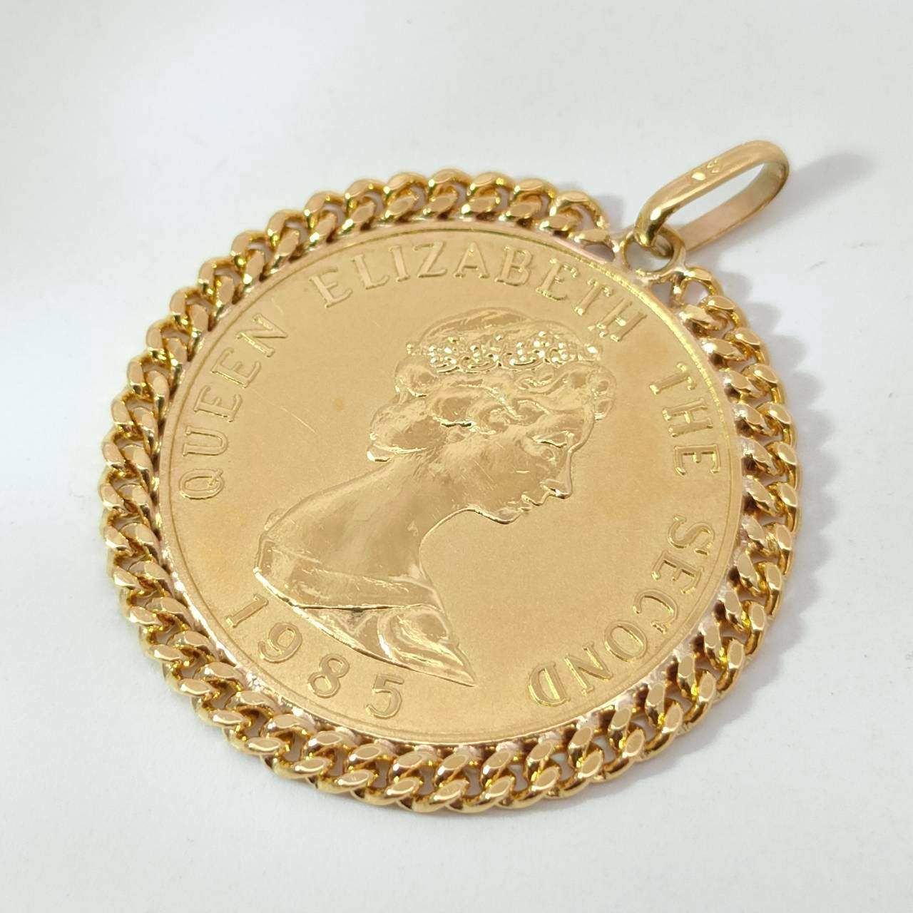 18金 K 18 コインモチーフ デザインネックレストップ 男女兼用 3.56 g E 010