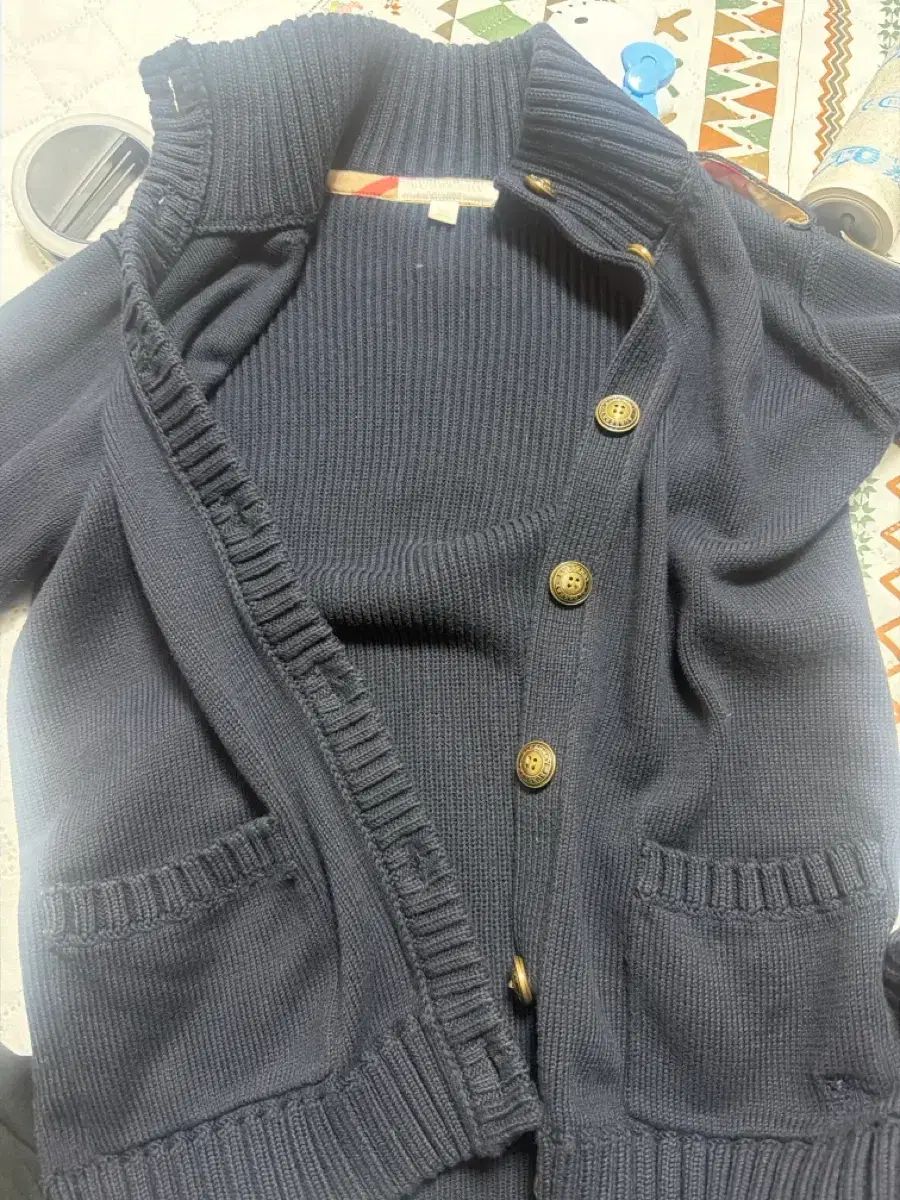 バーバリー ネイビー ニット カーディガン