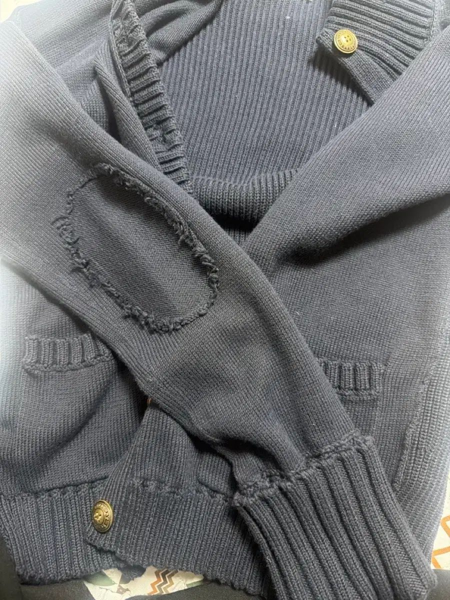 バーバリー ネイビー ニット カーディガン