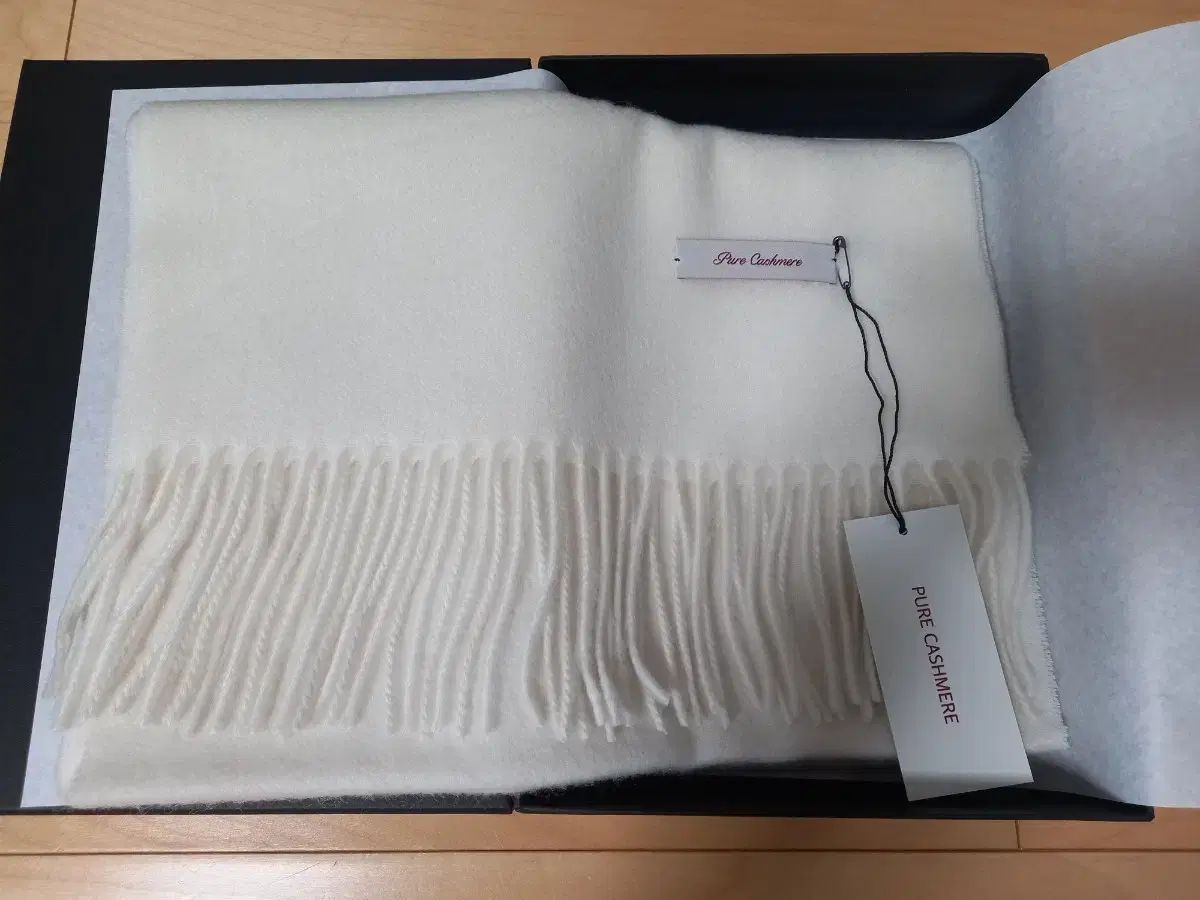 モンゴル産 ピュア カシミア マフラー アイボリー