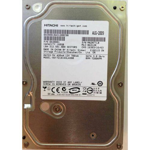 【90日保証/再生品】0A38881 - Hitachi 160GB 7200 RPM SATA 3.5 HDD