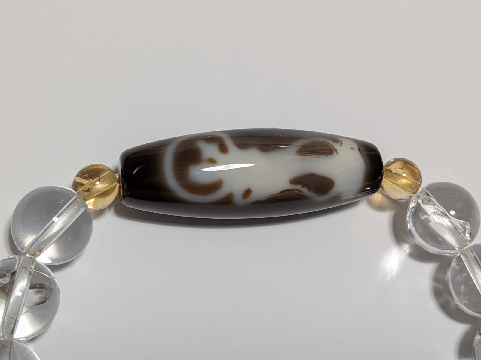 パワーストーン 天然石 ブレスレット 天珠 No.38弁財天 15〜16 cm No.422