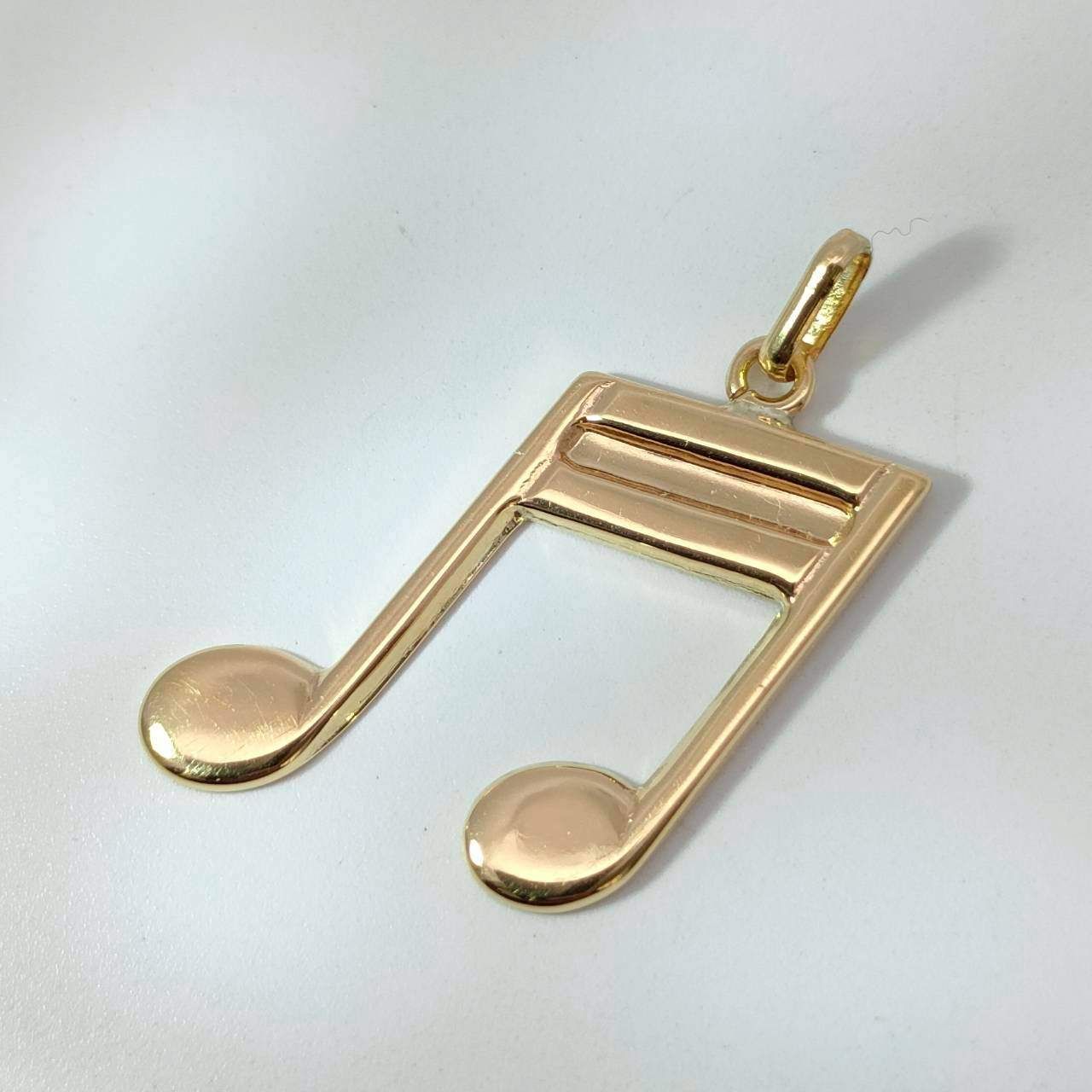 18金 K 18 音符 デザイン ネックレストップ 男女兼用 0.88 g E 012