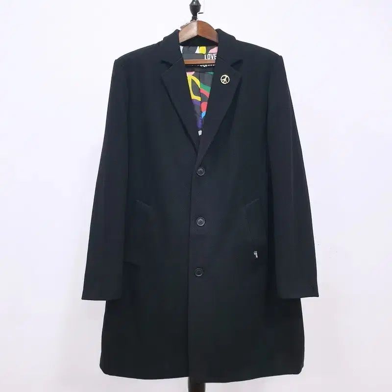 LOVE Moschino メンズ ブラック ウールコート