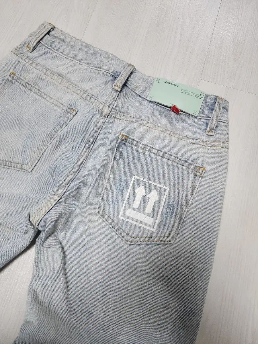  オフホワイト デストロイ ダメージ デニム ズボン S その他 デニム ジーンズ