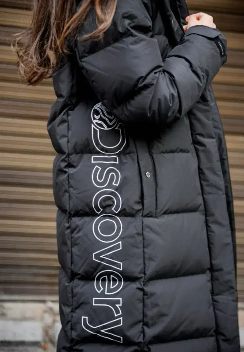DISCOVERY ダウンジャケット ロング丈 ブラック レディース