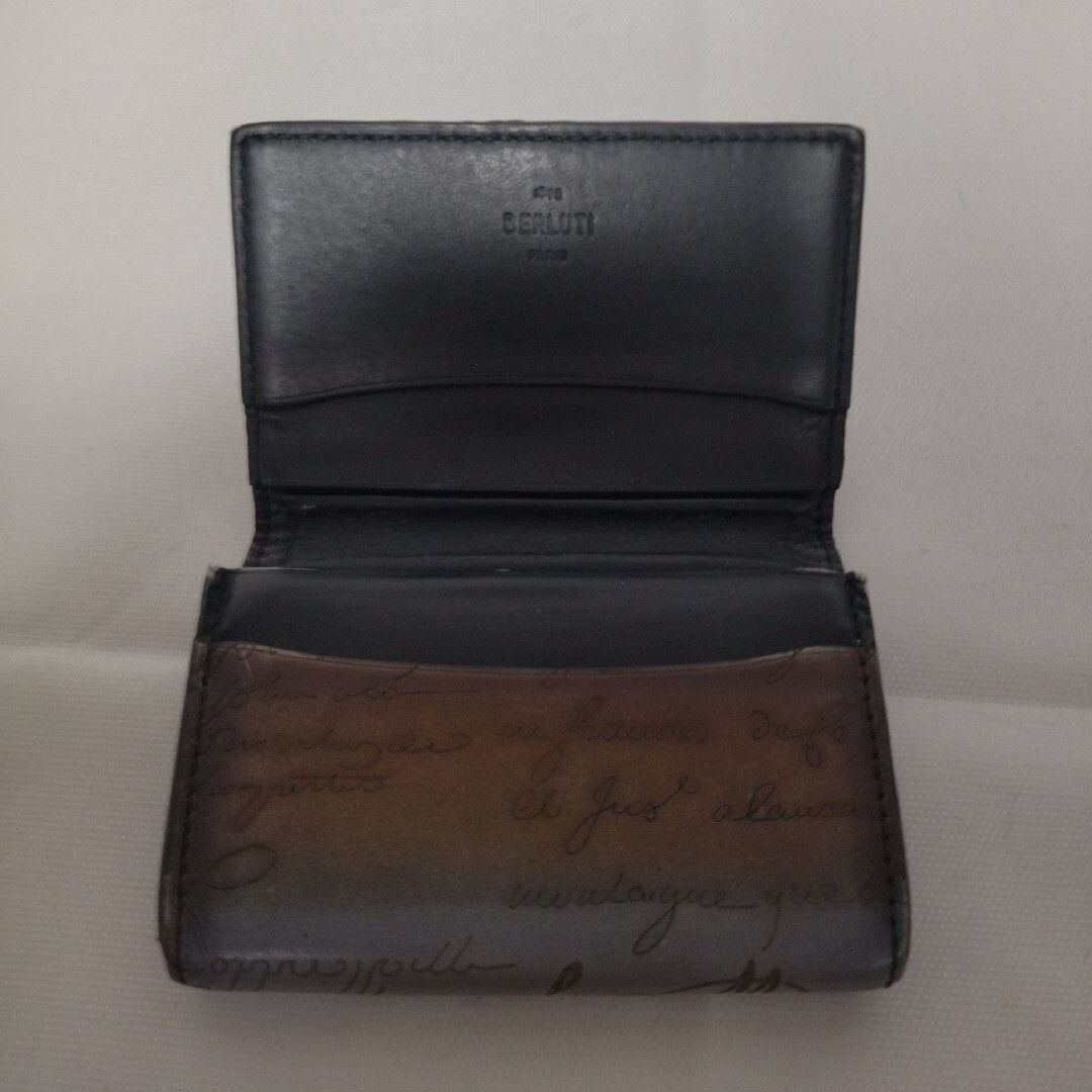 美品】ベルルッティ 名刺入れ カードケース カリグラフィー グレー