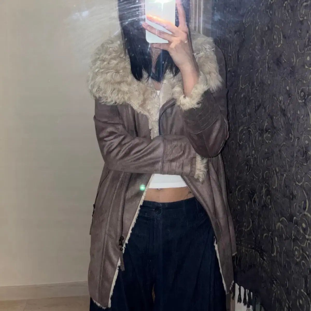 CC Collect ギャル スウェード ファー ロング ムートン