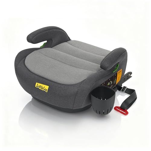 Jovikids ジュニアシート ISOFIX R 129適合 ブースターシート ロングユース 厚クッション 幼児用車シートと固定ガイド キャップとシートベルトクリップ 125 150 cm ブラック 厚くする 02 fce 3 c 6