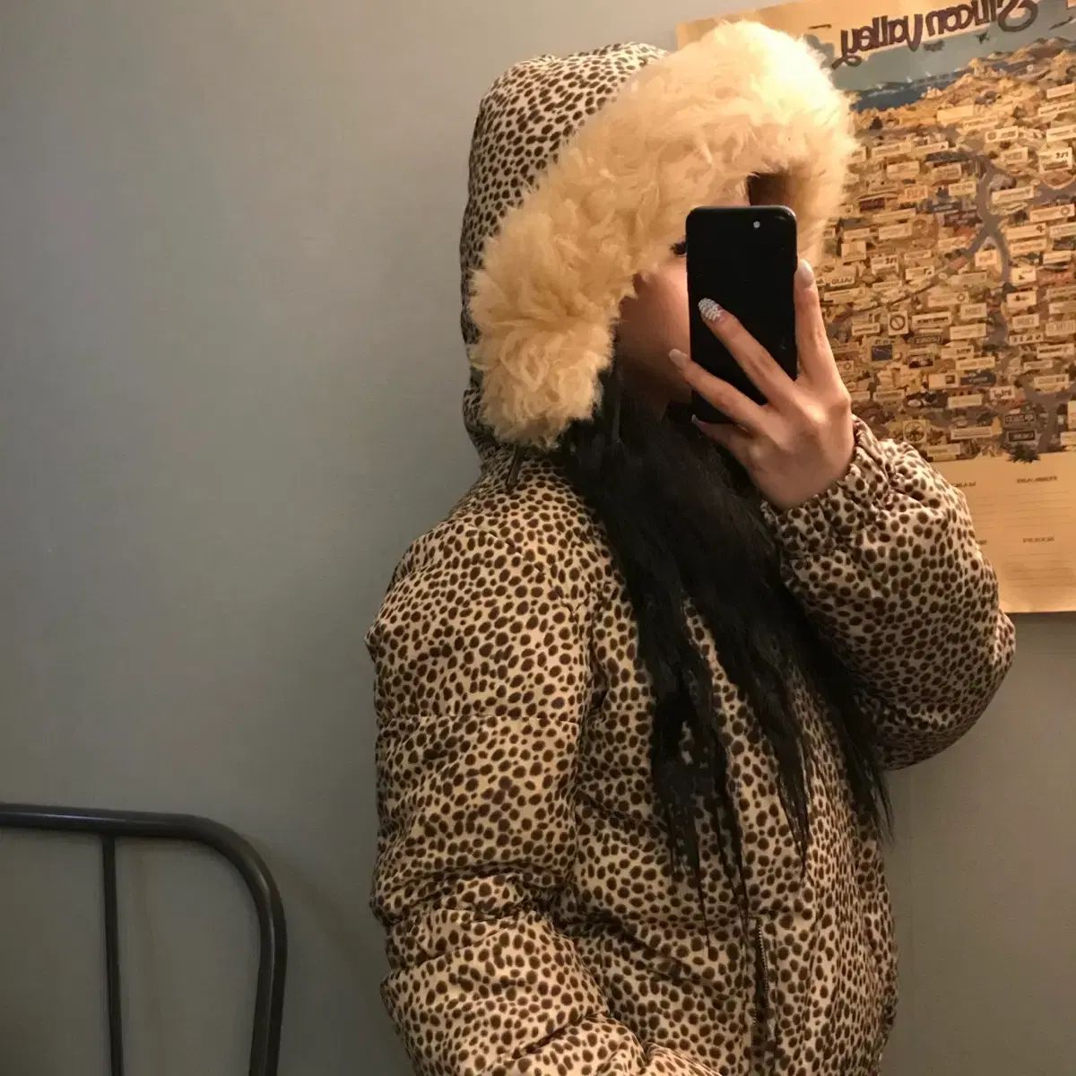 Moschino モスキーノ ギャル ヒョウ柄 ファー ダウン