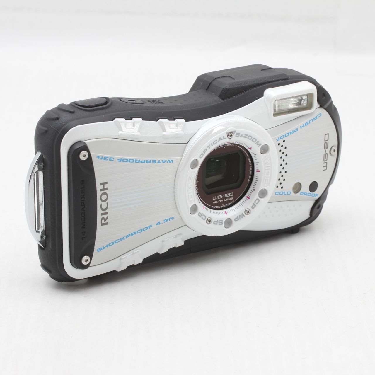 美品】RICOH リコー 防水デジタルカメラ RICOH WG-20 ホワイト JS129