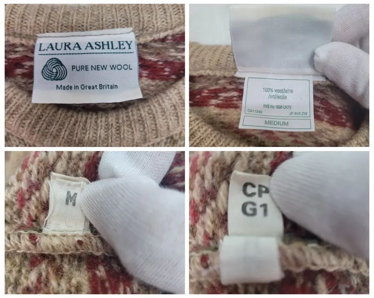 ローラ アシュレイ ウール100% セーター Made in Great Britain M