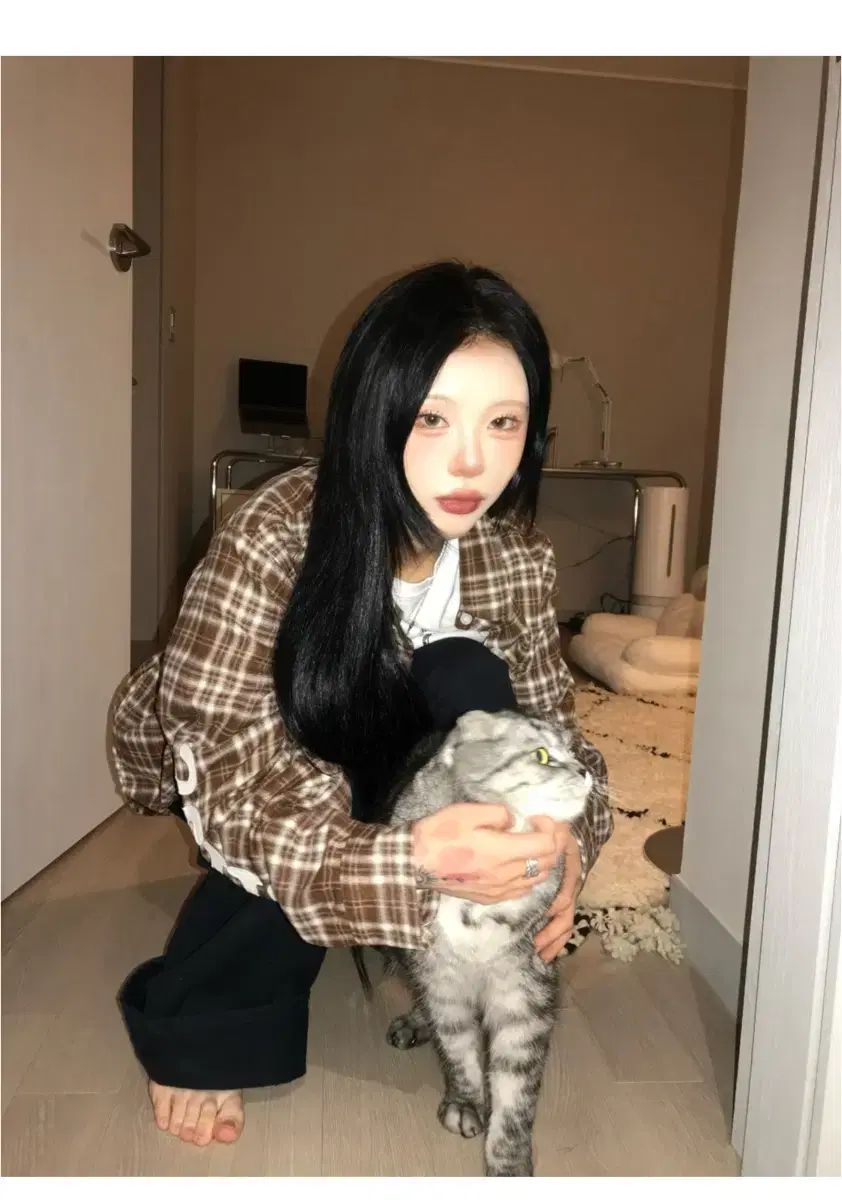 セーエ ブラウン CHECK シャツ