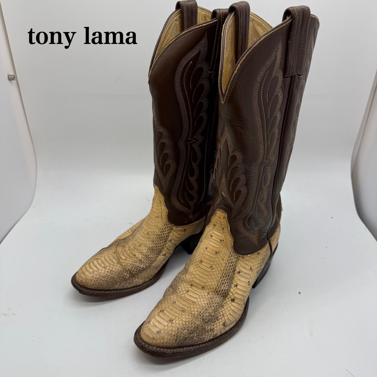 mii トニーラマ　ウエスタンブーツ ブラウン/ベージュ パイソン mii トニーラマ ウエスタンブーツ ブラウン/ベージュ パイソン mii様