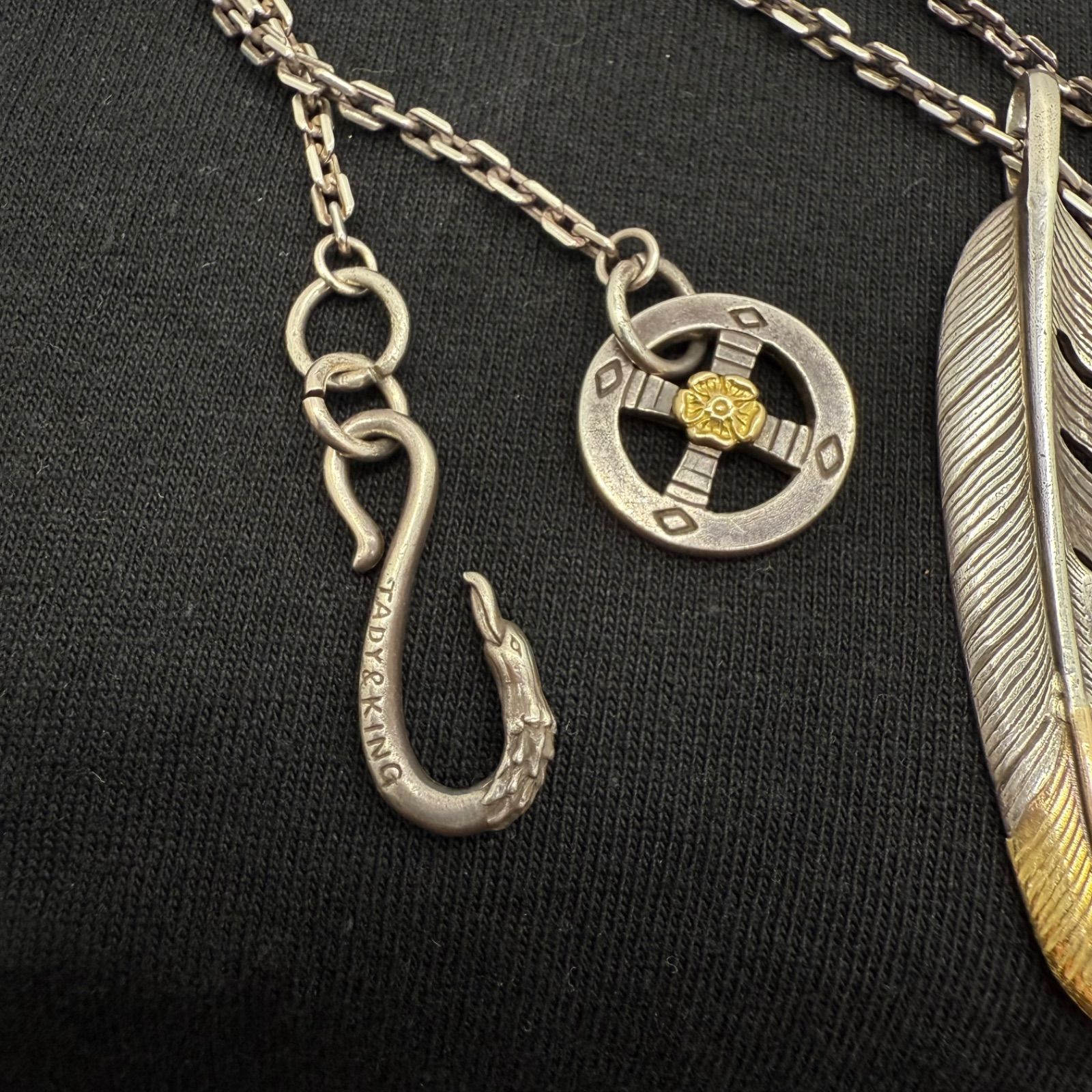  TADY KING silver g 3 LL feather necklace set タディー＆キング フェザー ネックレス セット ギャラ有り 箱有り 金 シルバー ネックレス アクセサリー