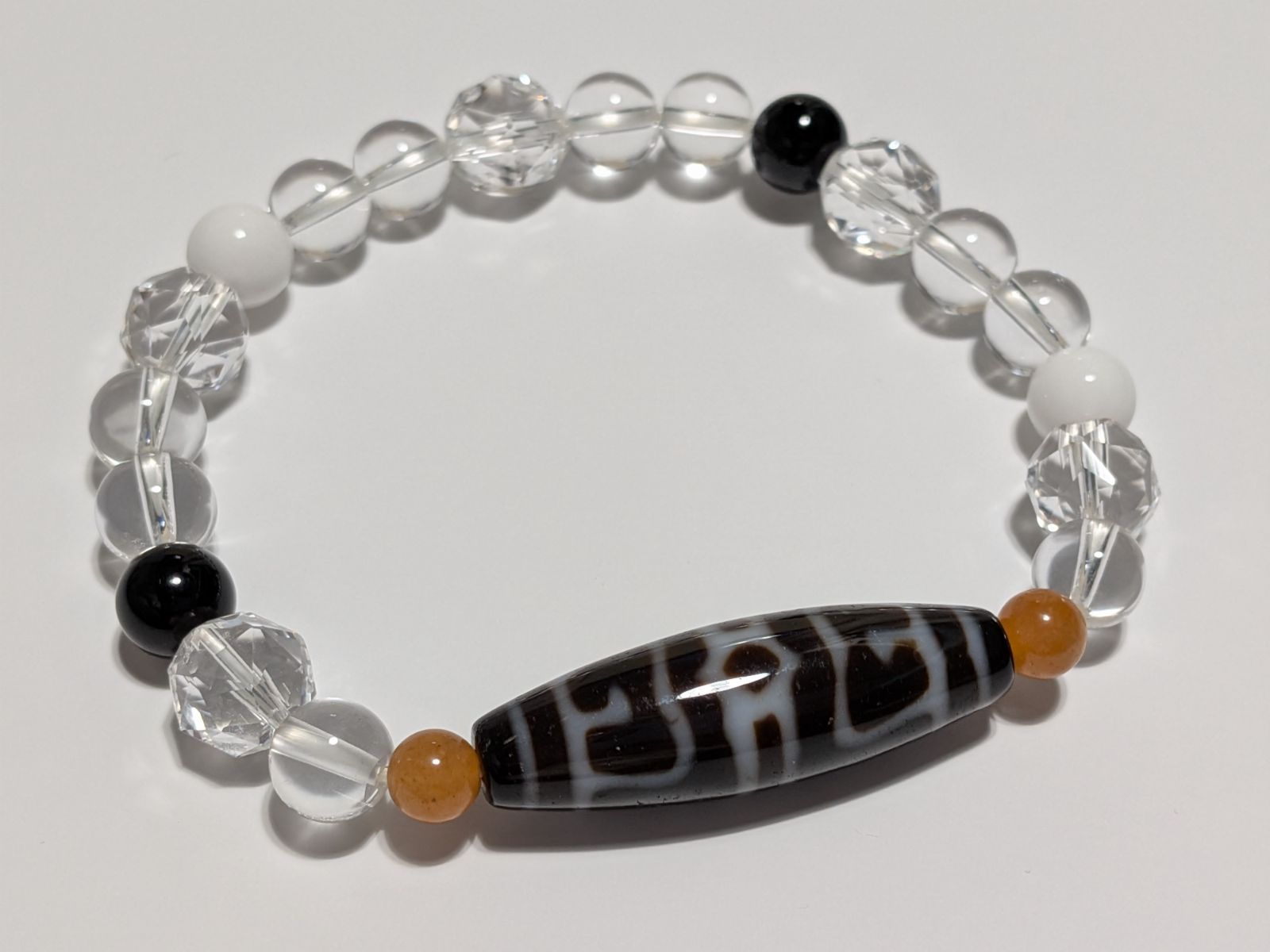 パワーストーン 天然石 ブレスレット 天珠 №61蓮師法帽 18 cm No 431