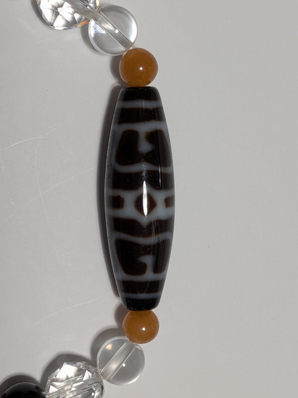 パワーストーン 天然石 ブレスレット 天珠 №61蓮師法帽 18 cm No 431