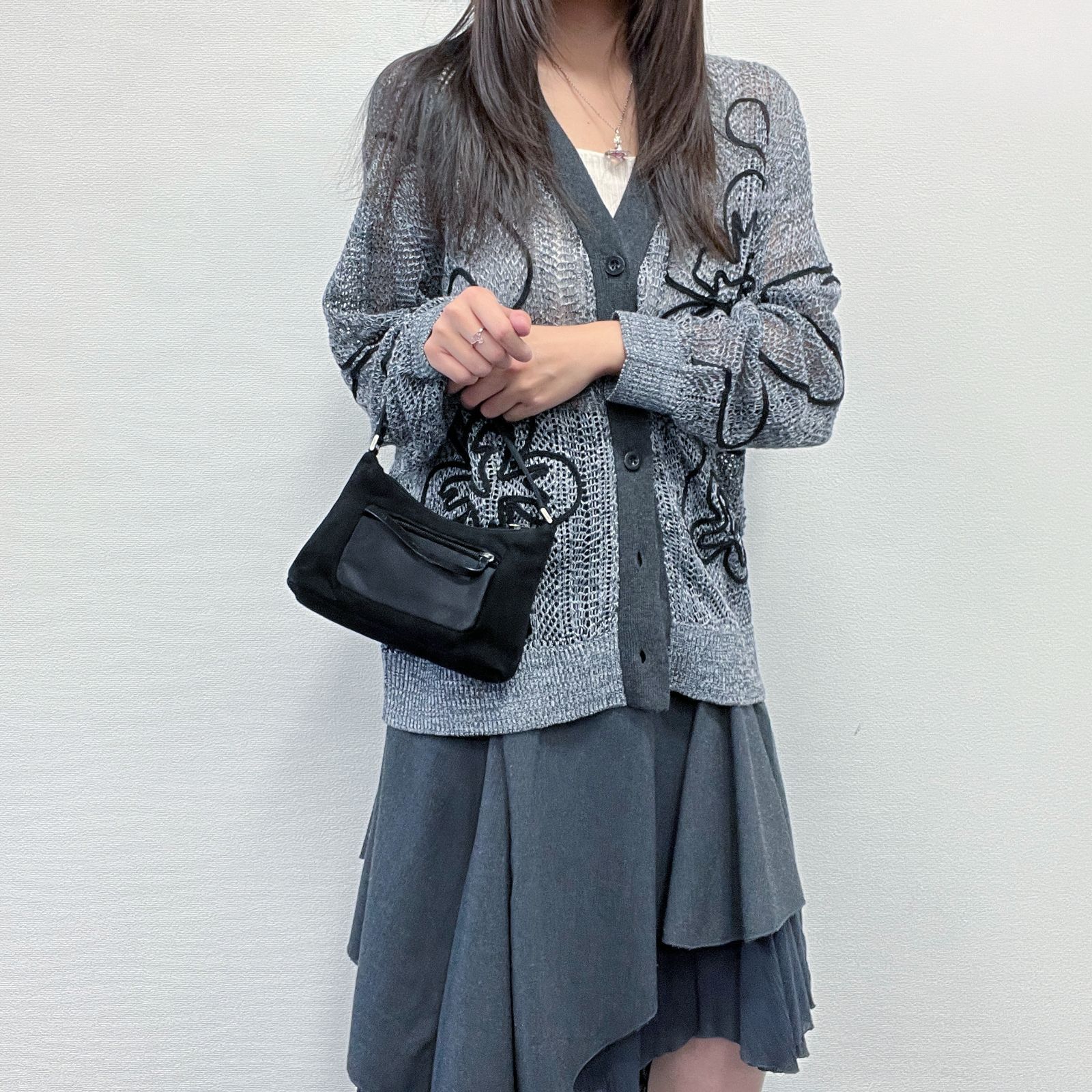 中古】PRADA プラダ ハンドバッグ ショルダーバッグ ブラック スエード 