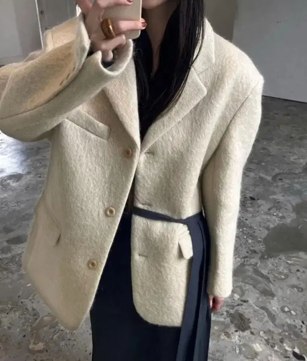 ロンドンフラット モヘア ハーフコート ジャケット