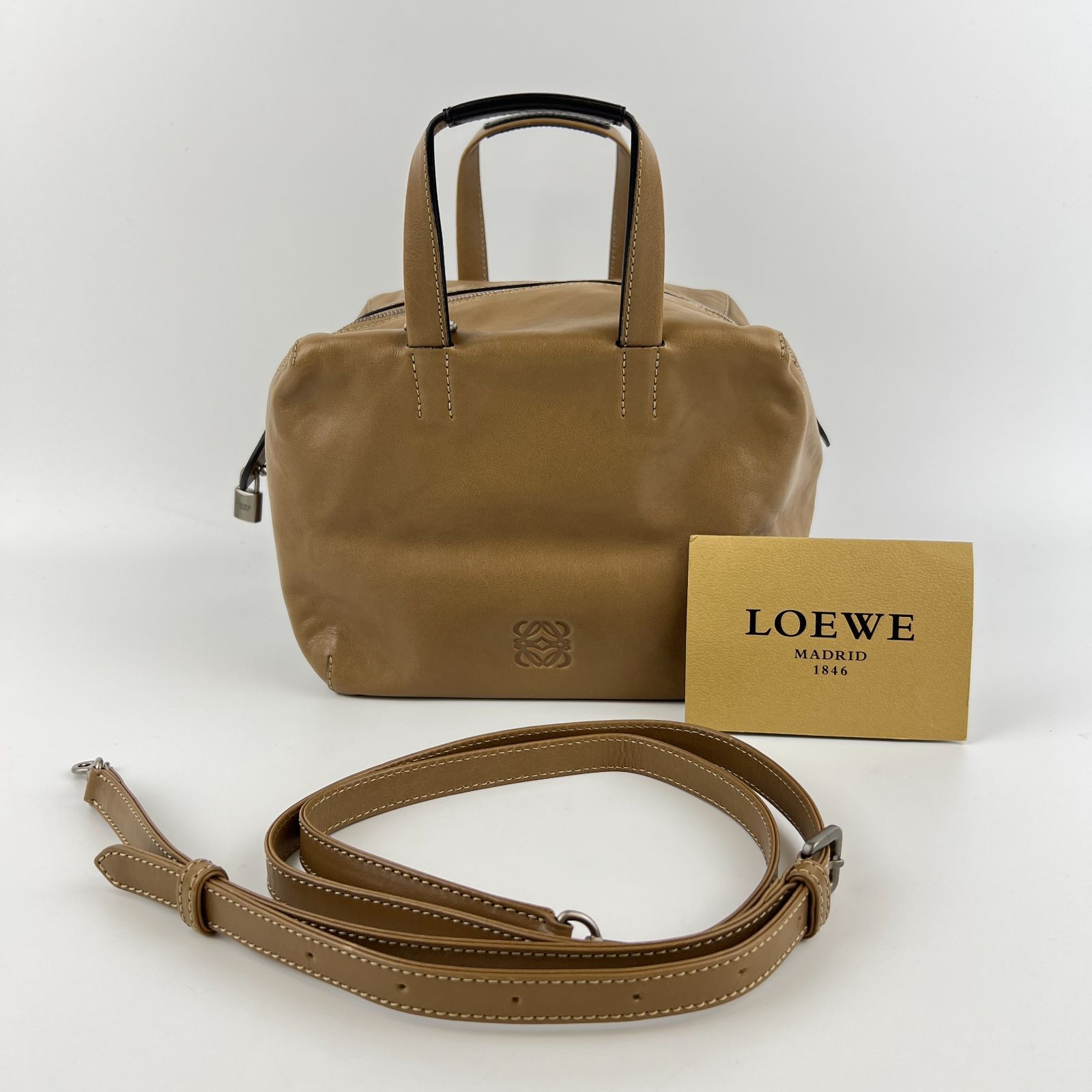 今週末まで！【LOEWE・ロエベ】中古・ スエードレザー ハンドバッグ LOEWE（ロエベ） センダ ハンドバッグ オーストリッチ スエード