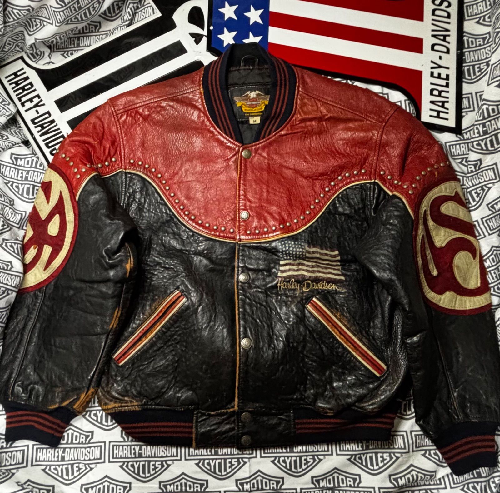 ブルゾン 【レア】ハーレーダビットソン 中綿ジャケット Harley Davidson