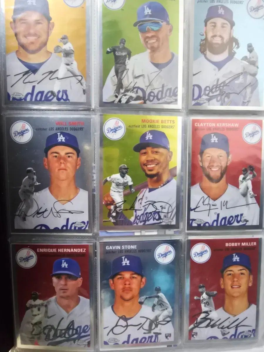LAドジャーズ選手プリントサインカードコレクション ウール野球