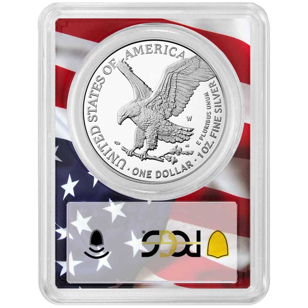 2021 W 1 1オンス T 2 プルーフ アメリカンシルバーイーグル PCGS FS フラッグフレーム