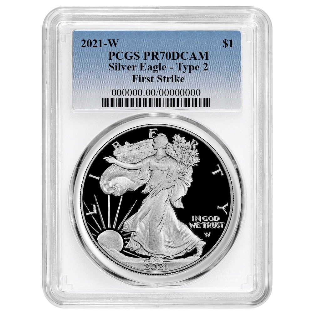 2021-W 1 1オンス T-2 プルーフ アメリカンシルバーイーグル PCGS FS ブルーラベル