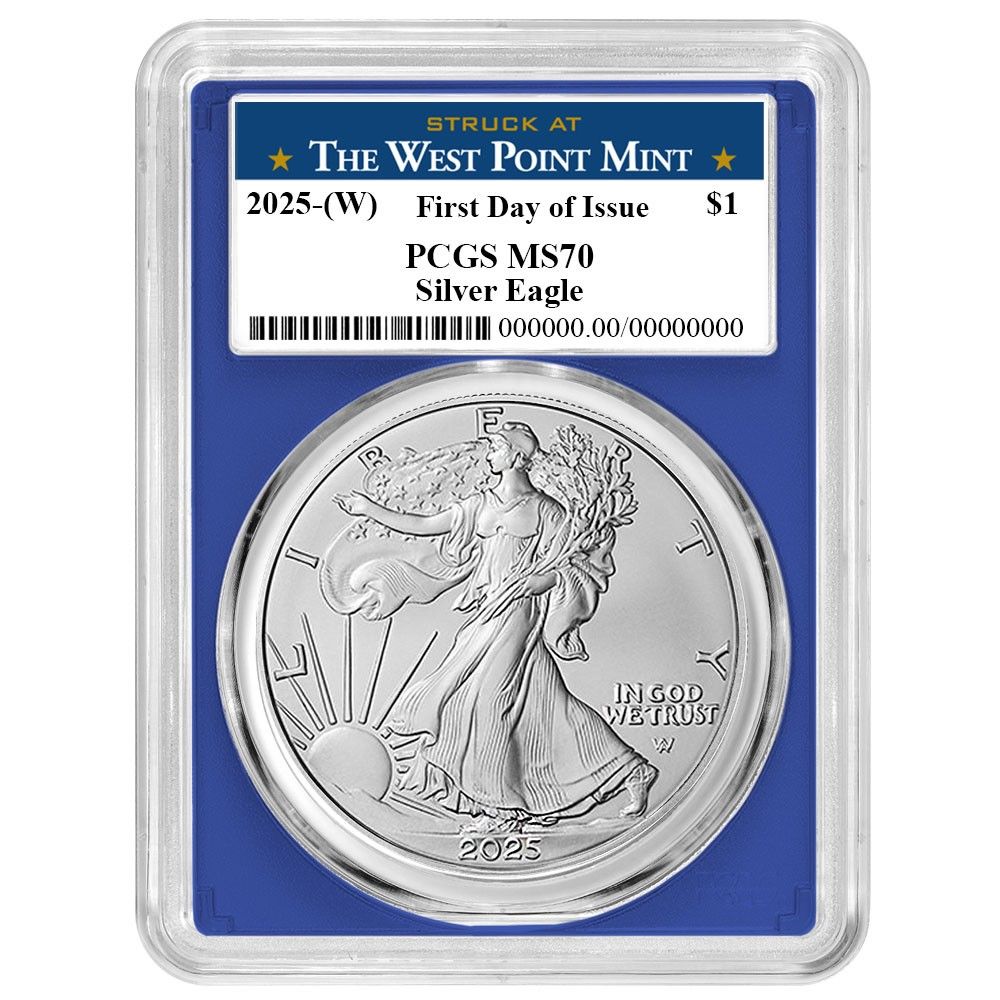 2025年 (W) 1ドル 1オンス アメリカンシルバーイーグル PCGS MS70 FDOI