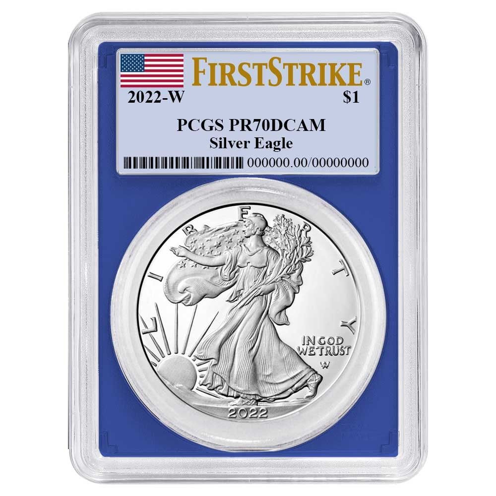 2025 W 1 1オンス プルーフ アメリカンシルバーイーグル PCGS FS フラッグラベル ブルー