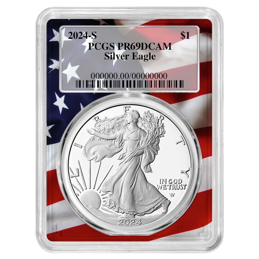 2025 S 1 1オンス プルーフ アメリカン シルバー イーグル PCGS 旗枠