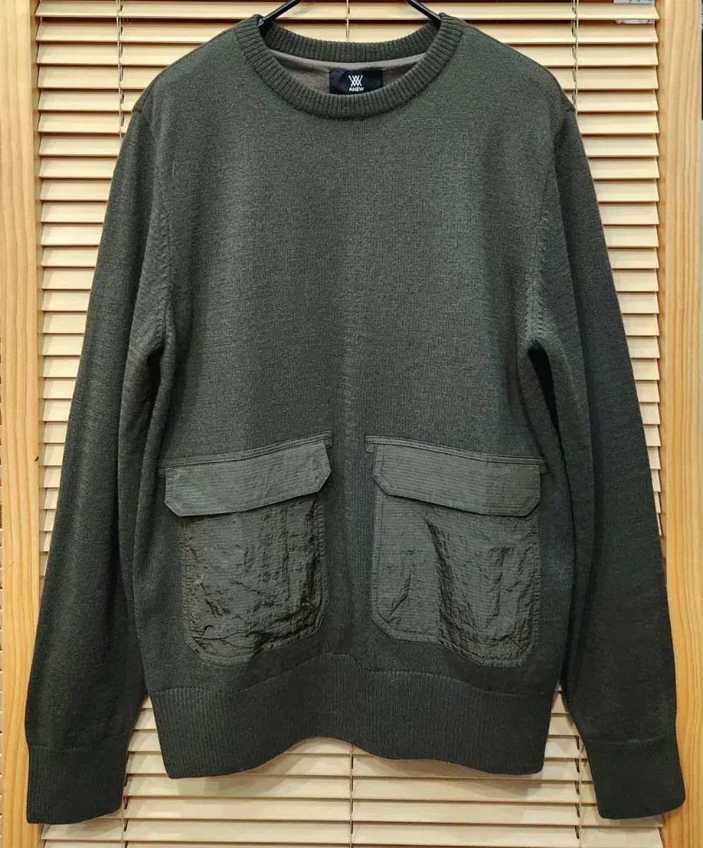 アニュー メンズゴルフ ポケット装飾 防風ニット M